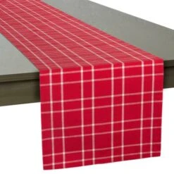 DII® 108" Holly Berry Plaid Table Runner -Christmas Designers Store D540138S 4