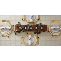 DII® 120" Gold Lurex Plaid Tablecloth -Christmas Designers Store D540150S 6