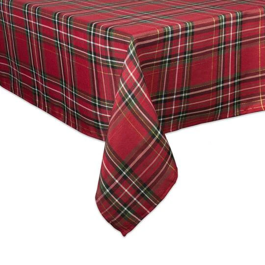 DII® 120" Holiday Metallic Plaid Tablecloth 6 DII® 120" Holiday Metallic Plaid Tablecloth - Image 4