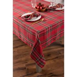DII® 120" Holiday Metallic Plaid Tablecloth 17 DII® 120" Holiday Metallic Plaid Tablecloth -Christmas Designers Store D540155S 7