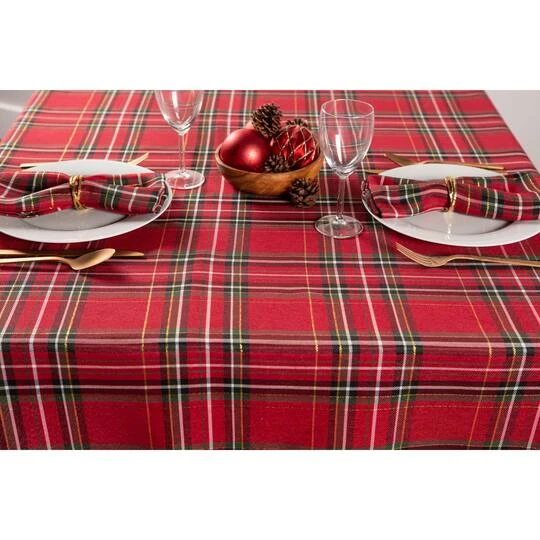 DII® 120" Holiday Metallic Plaid Tablecloth 5 DII® 120" Holiday Metallic Plaid Tablecloth - Image 3