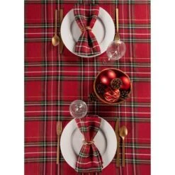 DII® 120" Holiday Metallic Plaid Tablecloth 19 DII® 120" Holiday Metallic Plaid Tablecloth -Christmas Designers Store D540155S 9
