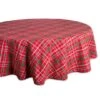 DII® 70" Round Tartan Holly Plaid Tablecloth -Christmas Designers Store D540182S 1