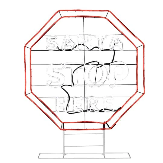 44'' Santa Stop Here LED Light Strip Sign 3 44'' Santa Stop Here LED Light Strip Sign