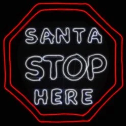 44'' Santa Stop Here LED Light Strip Sign 13 44'' Santa Stop Here LED Light Strip Sign -Christmas Designers Store D619771S 14