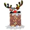 47'' Pre-Lit Reindeer Stuck In Chimney Decoration -Christmas Designers Store D619774S 1