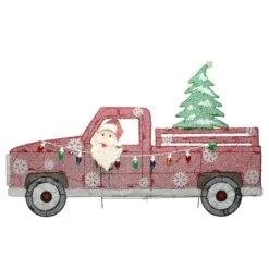 27'' Pre-Lit Santa In Red Truck Decoration -Christmas Designers Store D619776S 17