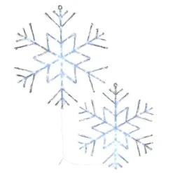 6-Point Star Ice Crystal Snowflake Pair With LED Lights -Christmas Designers Store D619778S 1 1