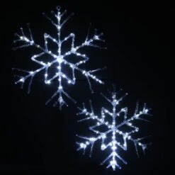6-Point Star Ice Crystal Snowflake Pair With LED Lights -Christmas Designers Store D619778S 15