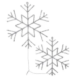 6-Point Star Ice Crystal Snowflake Pair With LED Lights -Christmas Designers Store D619778S 17