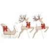 Champagne Reindeer And Sleigh With Clear Lights Decoration -Christmas Designers Store D619779S 1