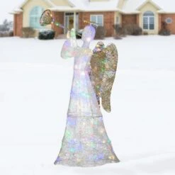 60'' Trumpeting White Angel With Multicolor LED Lights Decoration -Christmas Designers Store D619780S 12