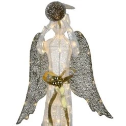 51" Pre-Lit LED Gold & White Trumpeting Angel 13 51" Pre-Lit LED Gold & White Trumpeting Angel -Christmas Designers Store D619795S 14
