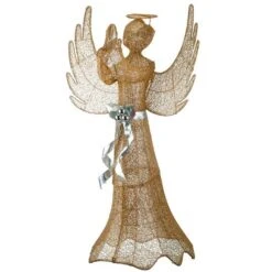 53" Pre-Lit LED Champagne Gold Praying Angel 15 53" Pre-Lit LED Champagne Gold Praying Angel -Christmas Designers Store D619797S 15