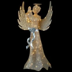 53" Pre-Lit LED Champagne Gold Praying Angel 16 53" Pre-Lit LED Champagne Gold Praying Angel -Christmas Designers Store D619797S 17