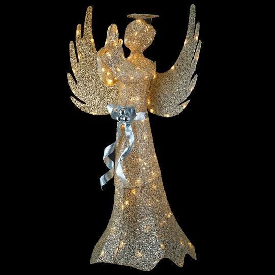 53" Pre-Lit LED Champagne Gold Praying Angel 9 53" Pre-Lit LED Champagne Gold Praying Angel - Image 7