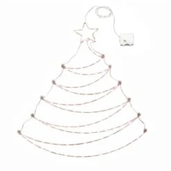 37" Pre-Lit LED Hanging Metal Wire Tree Decoration