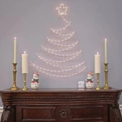 37" Pre-Lit LED Hanging Metal Wire Tree Decoration 10 37" Pre-Lit LED Hanging Metal Wire Tree Decoration -Christmas Designers Store D619801S 2