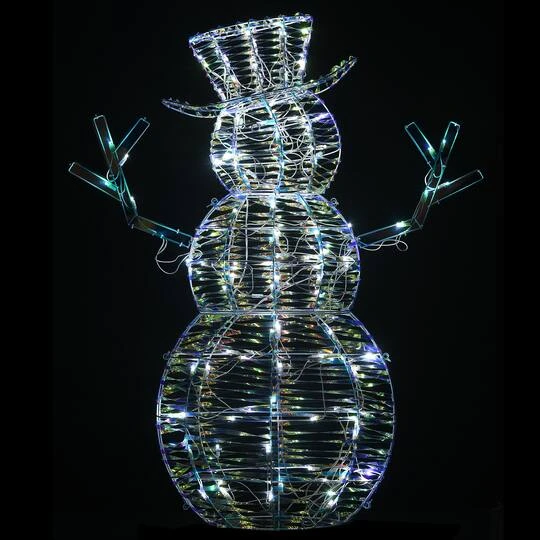 48" Pre-Lit Iridescent Snowman 8 48" Pre-Lit Iridescent Snowman - Image 6