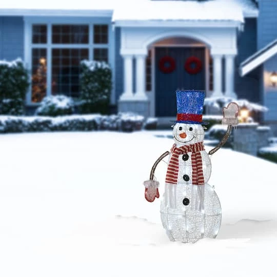 30" Pre-Lit Fabric Snowman 5 30" Pre-Lit Fabric Snowman - Image 3