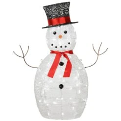 36" Pre-Lit Sisal Snowman Decoration