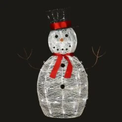 36" Pre-Lit Sisal Snowman Decoration -Christmas Designers Store D619813S 17