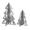 10" & 7" Silver Wood Christmas Trees Table Décor -Christmas Designers Store D619825S 1