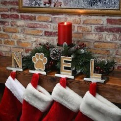 5" Gold Sparkle NOEL Stocking Holders, 4ct. 13 5" Gold Sparkle NOEL Stocking Holders, 4ct. -Christmas Designers Store D619829S 12