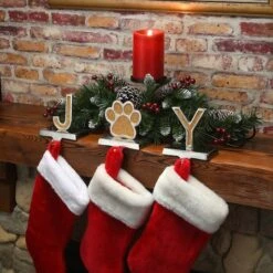 5" Gold Sparkle JOY Stocking Holders, 3ct. 12 5" Gold Sparkle JOY Stocking Holders, 3ct. -Christmas Designers Store D619831S 12