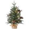 2ft. Pre-Lit Happy Hill Pine Artificial Christmas Tree, Warm White LED Lights -Christmas Designers Store D645001S 1