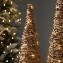 Glitzhome® Pre-Lit Rattan Christmas Table Tree Décor Set 14 Glitzhome® Pre-Lit Rattan Christmas Table Tree Décor Set -Christmas Designers Store D652291S 4