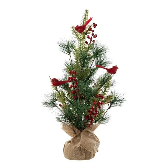 20" Unlit Cardinal Artificial Tabletop Christmas Tree 3 20" Unlit Cardinal Artificial Tabletop Christmas Tree