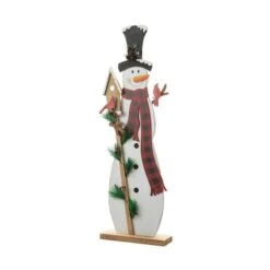 Glitzhome® 36'' Lighted Wooden Snowman Porch Décor -Christmas Designers Store D652321S 7