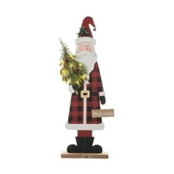 Glitzhome® 36'' Lighted Wooden Santa Porch Décor