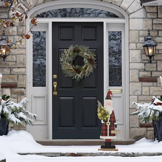 Glitzhome® 36'' Lighted Wooden Santa Porch Décor 7 Glitzhome® 36'' Lighted Wooden Santa Porch Décor - Image 5