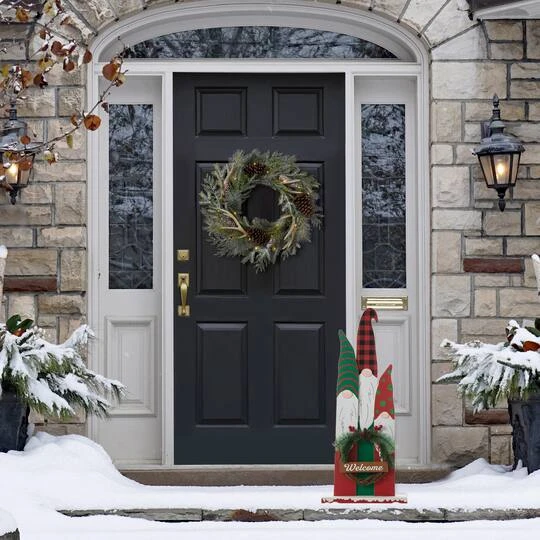 Glitzhome® 34.75'' Wooden Gnome Family Porch Décor 6 Glitzhome® 34.75'' Wooden Gnome Family Porch Décor - Image 4