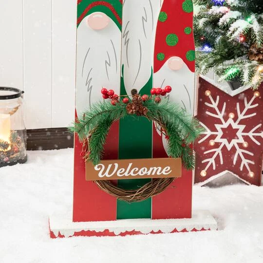 Glitzhome® 34.75'' Wooden Gnome Family Porch Décor 9 Glitzhome® 34.75'' Wooden Gnome Family Porch Décor - Image 7