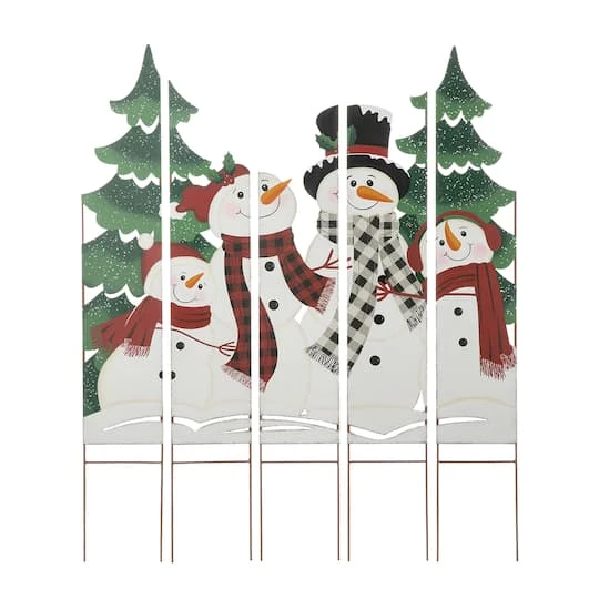 Glitzhome® 41.5'' Metal Snowman Family Combo Yardstake 4 Glitzhome® 41.5'' Metal Snowman Family Combo Yardstake - Image 2