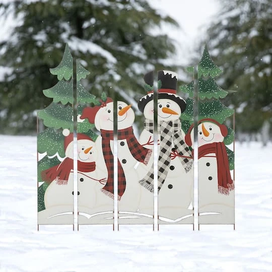 Glitzhome® 41.5'' Metal Snowman Family Combo Yardstake 5 Glitzhome® 41.5'' Metal Snowman Family Combo Yardstake - Image 3