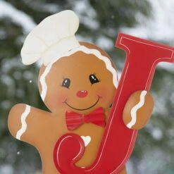 Glitzhome® 46.75'' JOY Gingerbread Man Metal Yardstakes -Christmas Designers Store D652332S 5