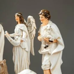 Glitzhome® Ivory Resin Nativity Figurine Set -Christmas Designers Store D652339S 5