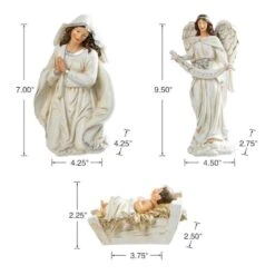 Glitzhome® Ivory Resin Nativity Figurine Set -Christmas Designers Store D652339S 7