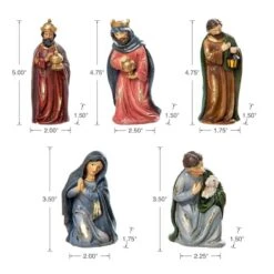 Glitzhome® Multicolor Resin Nativity Figurine Set -Christmas Designers Store D652340S 6