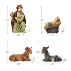 Glitzhome® Multicolor Resin Nativity Figurine Set -Christmas Designers Store D652340S 7