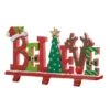 Glitzhome® 14.5'' BELIEVE Metal Christmas Stocking Holder -Christmas Designers Store D652341S 1
