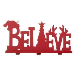 Glitzhome® 14.5'' BELIEVE Metal Christmas Stocking Holder -Christmas Designers Store D652341S 8