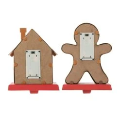 Glitzhome® Marquee LED Gingerbread House & Gingerbread Man Christmas Stocking Holder Set 19 Glitzhome® Marquee LED Gingerbread House & Gingerbread Man Christmas Stocking Holder Set -Christmas Designers Store D652344S 8