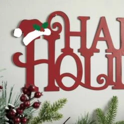Glitzhome® 24'' HAPPY HOLIDAYS Metal Christmas Wall Décor -Christmas Designers Store D652347S 5
