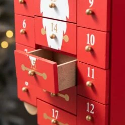 Glitzhome® 17.25'' Wooden Christmas Nutcracker Countdown Calendar Décor With Drawer -Christmas Designers Store D652349S 4