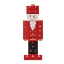 Glitzhome® 17.25'' Wooden Christmas Nutcracker Countdown Calendar Décor With Drawer -Christmas Designers Store D652349S 5